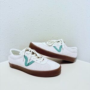 Vans Sport Vintage Suede Marshmallow Green Unisex Sneakers Sz W 8.5 M 7 NEW